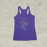 Cosmos Galaxy Mountain Racerback Tank Top