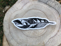 Feather Quill Sticker 3"x1.81" Idaho Mountains Outdoor Nature Lover Illustration | Idafornian