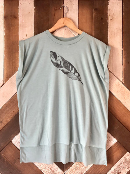 CLEARANCE Feather Quill Mountain Idaho Flowy Muscle T-Shirt Idaho Shirt