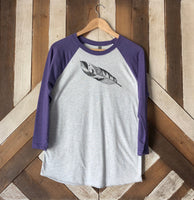 Feather Quill Mountain Raglan Baseball Tee