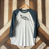 Feather Quill Mountain Raglan Baseball Tee