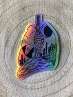 Lungs Holographic Nature Outdoor 1.85”x3” Sticker