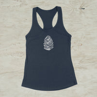 Pinecone Outdoor Mountain Screen Print Racerback Tank Top