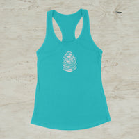 Pinecone Outdoor Mountain Screen Print Racerback Tank Top