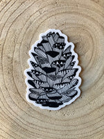 Pinecone Nature Outdoor 2.12”x3” Die Cut Sticker
