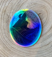 Mountain Wave Holographic Nature Outdoor 2.55”x3” Sticker
