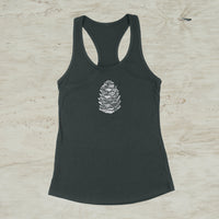 Pinecone Outdoor Mountain Screen Print Racerback Tank Top