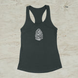 Pinecone Outdoor Mountain Screen Print Racerback Tank Top