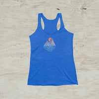 Mountain Lake Sunset Geometric Graphic TriBlend Tank