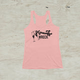 Mimosional Wreck Screen Print Racerback Tank Top