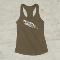 Feather Quill Mountain Racerback Tank Top Screen Print