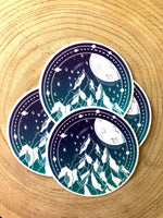 Night In The Mountains Outdoor Idaho Idafornia Sticker 3"