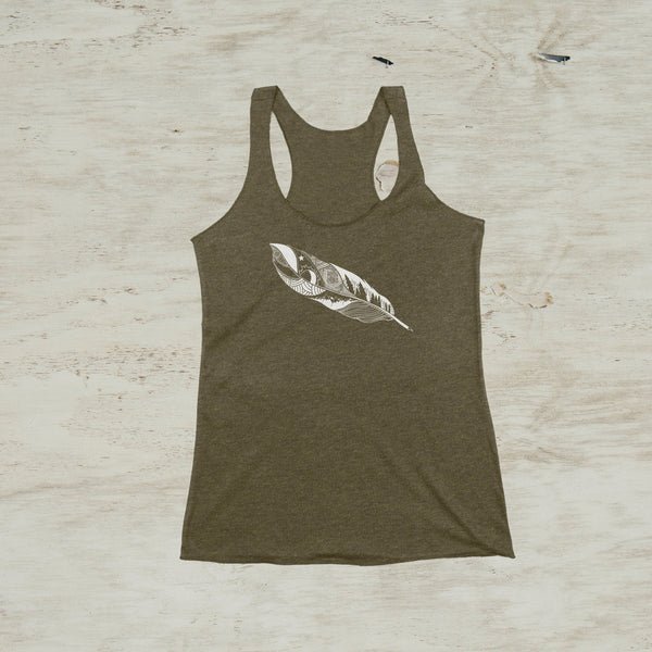 Feather Quill Mountain Racerback Tank Top