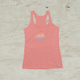 Mountain Lake Sunset Geometric Graphic TriBlend Tank