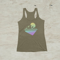 Geometric Mountain Nature Outdoor Graphic Screen Print Tank Top