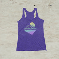 Geometric Mountain Nature Outdoor Graphic Screen Print Tank Top