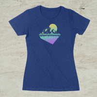 Geometric Mountain Nature Outdoor Graphic Screen Print T-Shirt