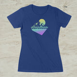 Geometric Mountain Nature Outdoor Graphic Screen Print T-Shirt