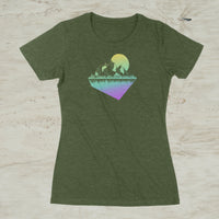 Geometric Mountain Nature Outdoor Graphic Screen Print T-Shirt