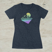 Geometric Mountain Nature Outdoor Graphic Screen Print T-Shirt