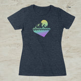 Geometric Mountain Nature Outdoor Graphic Screen Print T-Shirt