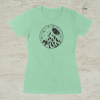 Night In The Mountains Celestial Graphic Screen Print T-Shirt