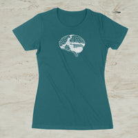 Brain Mountain Nature Outdoor Graphic Screen Print T-Shirt