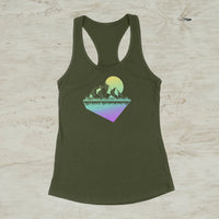 Geometric Mountain Nature Outdoor Graphic Screen Print Tank Top