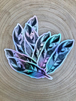 Feather Quill Sticker Holographic 3"x1.81" Idaho Mountains Outdoor Nature Lover Illustration | Idafornian