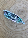 Feather Quill Sticker Holographic 3"x1.81" Idaho Mountains Outdoor Nature Lover Illustration | Idafornian