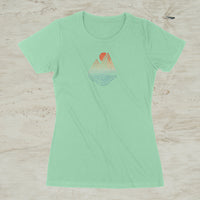 Mountain Lake Sunset Geometric Graphic Crew Neck T-Shirt