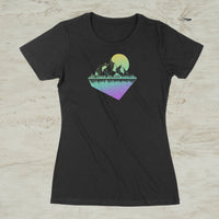 Geometric Mountain Nature Outdoor Graphic Screen Print T-Shirt