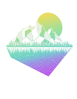Geometric Mountain Nature Outdoor Graphic Screen Print T-Shirt