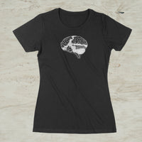 Brain Mountain Nature Outdoor Graphic Screen Print T-Shirt