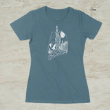 Lungs Heart Nature Mountains Women's Screen Print Graphic T-Shirt
