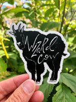 Wizard Cow Mountain Goat Clear 2.87"x3" Die Cut Idaho Idafornian Sticker
