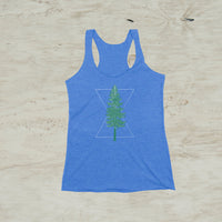 Pine Tree Geometric Graphic TriBlend Tank