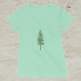 Pine Tree Geometric Graphic V-Neck