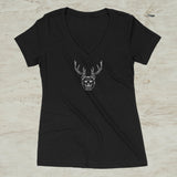 Beer Bear Deer Screen Print Graphic V-Neck T-Shirt