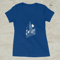 Lungs Nature Mountains Outdoors V-Neck T-Shirt