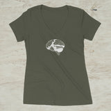 Brain Mountain Nature Outdoor Graphic Screen Print V-Neck T-Shirt