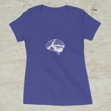 Brain Mountain Nature Outdoor Graphic Screen Print V-Neck T-Shirt