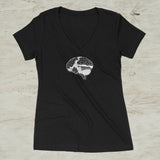 Brain Mountain Nature Outdoor Graphic Screen Print V-Neck T-Shirt