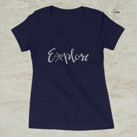 Explore Outdoor Screen Print V-Neck T-Shirt