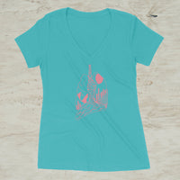 Lungs Heart Nature Women's Graphic V-Neck T-Shirt