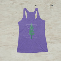 Pine Tree Geometric Graphic TriBlend Tank