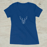 Beer Bear Deer Screen Print Graphic V-Neck T-Shirt