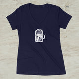 Beer Stein Nature Outdoor Idaho Screen Print Graphic V-Neck T-Shirt
