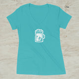 Beer Stein Nature Outdoor Idaho Screen Print Graphic V-Neck T-Shirt