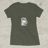 Beer Stein Nature Outdoor Idaho Screen Print Graphic V-Neck T-Shirt